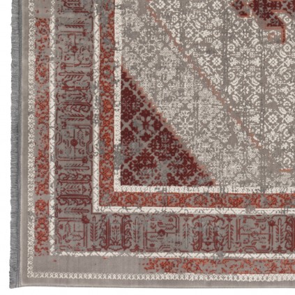 فرش ماشینی طرح لچک ترنج نئوکلاسیک، اکریلیک، سبک پارسی، کد 100112