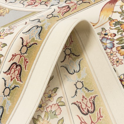 فرش ماشینی طرح ترنج دار گلدار، اکریلیک، سبک پارسی، کد 100139