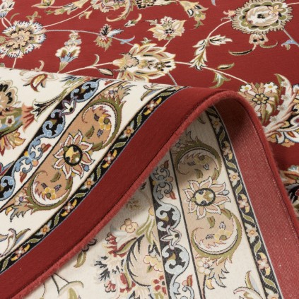 فرش ماشینی طرح لچک ترنج شاه عباسی، اکریلیک، سبک پارسی، کد 100140