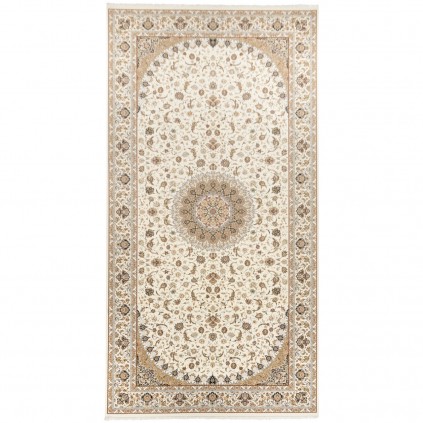 فرش ماشینی طرح لچک ترنج شاه عباسی، اکریلیک، سبک پارسی، کد 100140