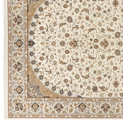 فرش ماشینی طرح لچک ترنج شاه عباسی، اکریلیک، سبک پارسی، کد 100140