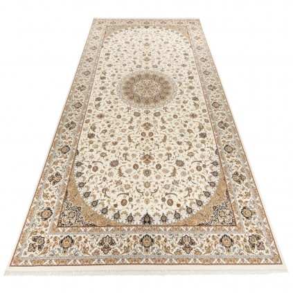 فرش ماشینی طرح لچک ترنج شاه عباسی، اکریلیک، سبک پارسی، کد 100140