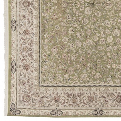 فرش ماشینی طرح افشان گلدار، اکریلیک + ابریشم بامبو، سبک پارسی، کد 200045