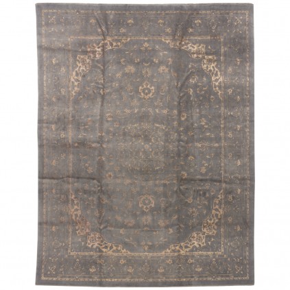 Machine-made Rug, Modern Corner Medallion, Hand-spun Wool, Persian Style, Ref 300057