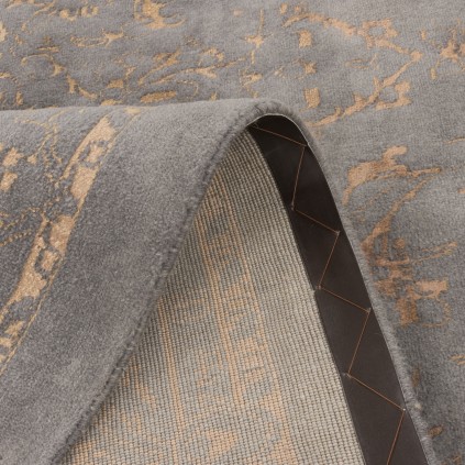 Machine-made Rug, Modern Corner Medallion, Hand-spun Wool, Persian Style, Ref 300057