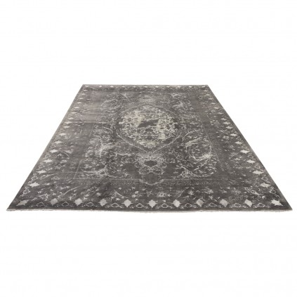 Machine-made Rug, Modern Corner Medallion, Hand-spun Wool, Persian Style, Ref 300058