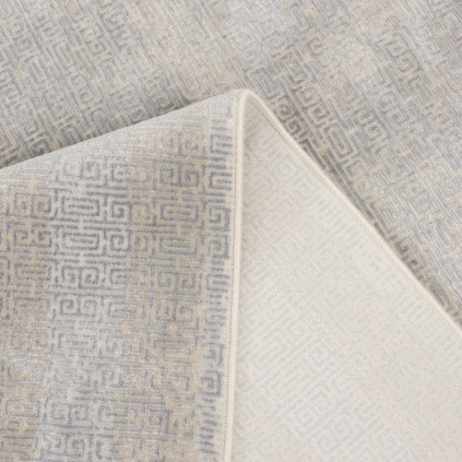 سجادة صناعية بنقشة كامل هندسي، أكريليك مع مودال، على الطراز الفارسي، رقم 700031