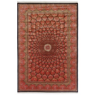 Machine-made Rug, Floral Dome, Bamboo Silk, Persian Style, Ref 800043