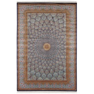 Machine-made Rug, Floral Dome, Bamboo Silk, Persian Style, Ref 800043