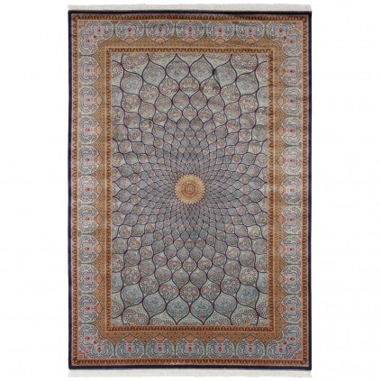 Machine-made Rug, Floral Dome, Bamboo Silk, Persian Style, Ref 800043