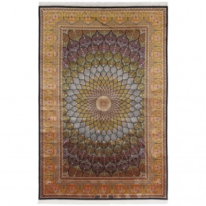 Machine-made Rug, Floral Dome, Bamboo Silk, Persian Style, Ref 800043