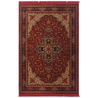 Machine-made Rug, Geometric Corner Medallion, Polyester + Cotton, Persian Style, Ref 400144