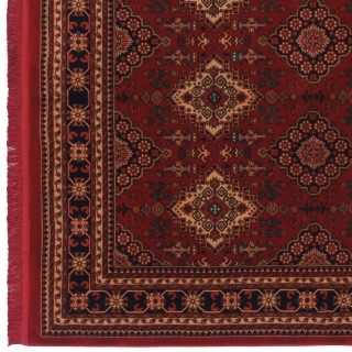 Machine-made Rug, Geometric Full Medallion, Polyester + Cotton, Persian Style, Ref 400145
