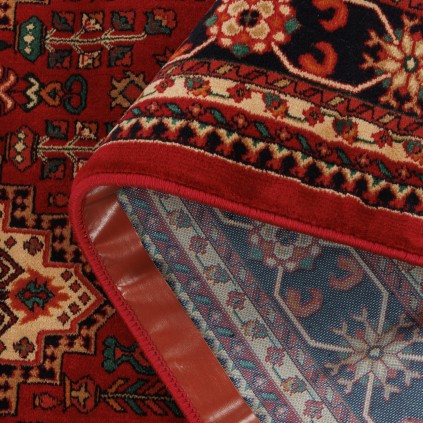 فرش ماشینی طرح سراسر ترنج هندسی، پلی استر + کتان، سبک پارسی، کد 400145