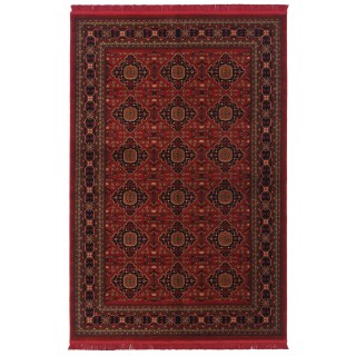 Machine-made Rug, Geometric Full Medallion, Polyester + Cotton, Persian Style, Ref 400146