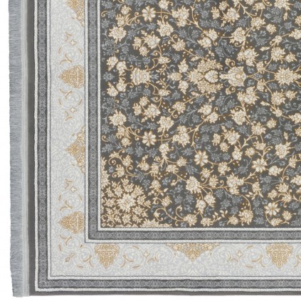 سجادة صناعية بنقشة مزهر مزخرف بالورود، بوليستر مع كتان، على الطراز الفارسي، رقم 400150