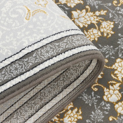 سجادة صناعية بنقشة مزهر مزخرف بالورود، بوليستر مع كتان، على الطراز الفارسي، رقم 400150