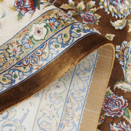 Machine-made Rug, Shah Abbasi All-over Floral, Acrylic + Bamboo Silk, Persian Style, Ref 200176