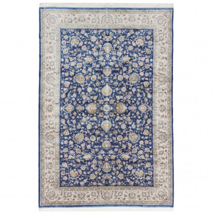 Machine-made Rug, Shah Abbasi All-over Floral, Acrylic + Bamboo Silk, Persian Style, Ref 200176