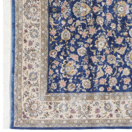 Machine-made Rug, Shah Abbasi All-over Floral, Acrylic + Bamboo Silk, Persian Style, Ref 200176