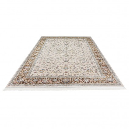 Machine-made Rug, Shah Abbasi All-over Floral, Acrylic + Bamboo Silk, Persian Style, Ref 200176