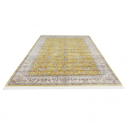 Machine-made Rug, Shah Abbasi All-over Floral, Acrylic + Bamboo Silk, Persian Style, Ref 200176