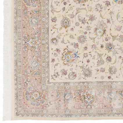 Machine-made Rug, Shah Abbasi All-over Floral, Acrylic + Bamboo Silk, Persian Style, Ref 200176