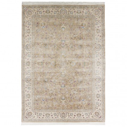 Machine-made Rug, Shah Abbasi All-over Floral, Acrylic + Bamboo Silk, Persian Style, Ref 200176