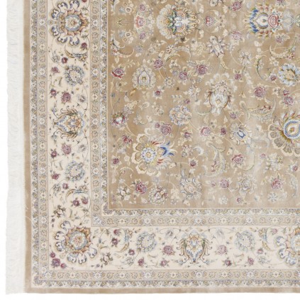Machine-made Rug, Shah Abbasi All-over Floral, Acrylic + Bamboo Silk, Persian Style, Ref 200176