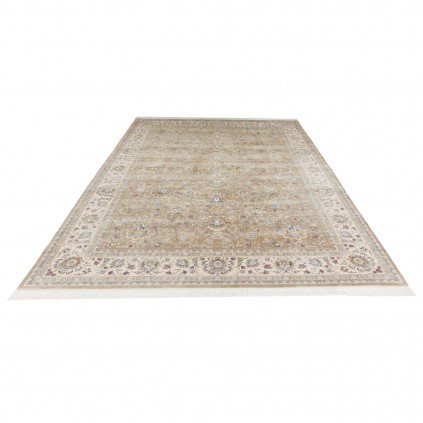 Machine-made Rug, Shah Abbasi All-over Floral, Acrylic + Bamboo Silk, Persian Style, Ref 200176