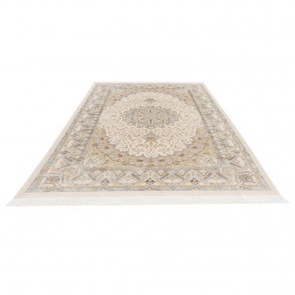 Machine-made Rug, Floral Corner Medallion, Acrylic + Bamboo Silk, Persian Style, Ref 200178