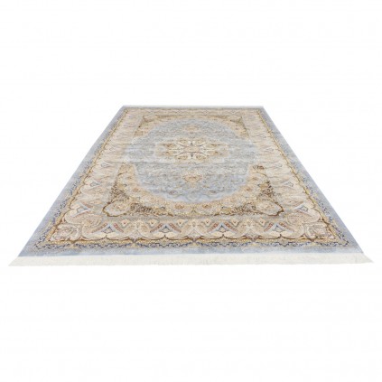 Machine-made Rug, Floral Corner Medallion, Acrylic + Bamboo Silk, Persian Style, Ref 200178