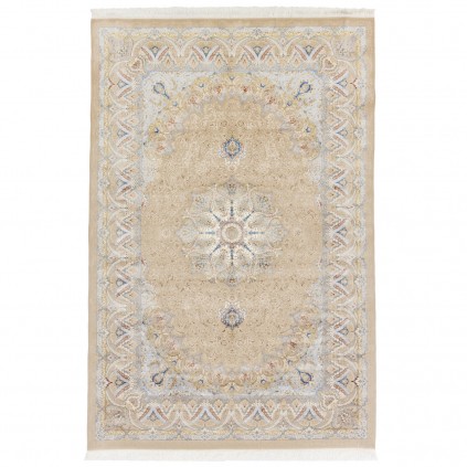 Machine-made Rug, Floral Corner Medallion, Acrylic + Bamboo Silk, Persian Style, Ref 200178