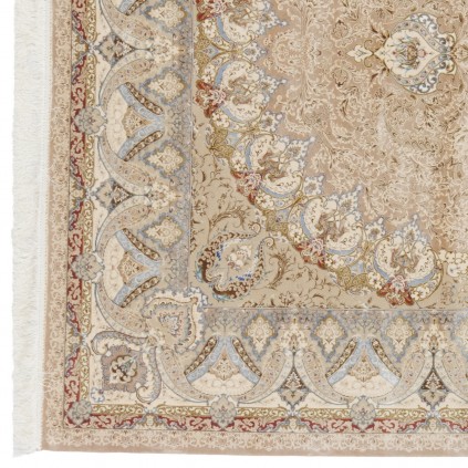 Machine-made Rug, Floral Corner Medallion, Acrylic + Bamboo Silk, Persian Style, Ref 200178