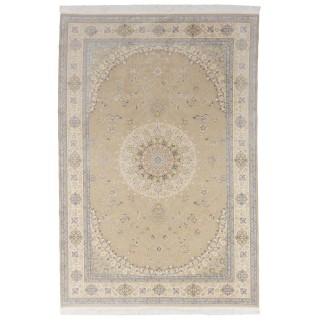 Machine-made Rug, Floral Corner Medallion, Acrylic + Bamboo Silk, Persian Style, Ref 200180