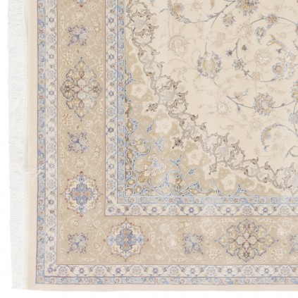 سجادة صناعية بنقشة زاوية وترنج مزخرف بالورود، أكريليك مع حرير بامبو، على الطراز الفارسي، رقم 200180