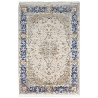 Machine-made Rug, Floral Corner Medallion, Acrylic + Bamboo Silk, Persian Style, Ref 200181