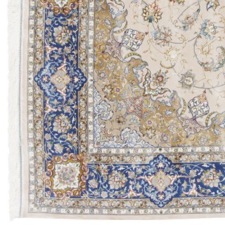 Machine-made Rug, Floral Corner Medallion, Acrylic + Bamboo Silk, Persian Style, Ref 200181