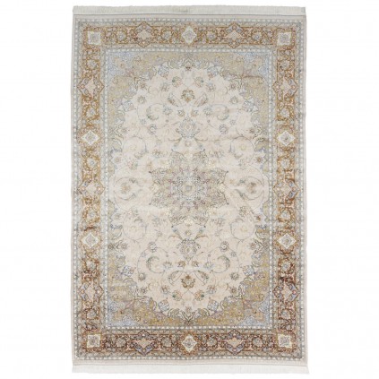 Machine-made Rug, Floral Corner Medallion, Acrylic + Bamboo Silk, Persian Style, Ref 200181