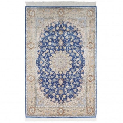 Machine-made Rug, Floral Corner Medallion, Acrylic + Bamboo Silk, Persian Style, Ref 200181
