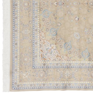 Machine-made Rug, Floral Corner Medallion, Acrylic + Bamboo Silk, Persian Style, Ref 200182
