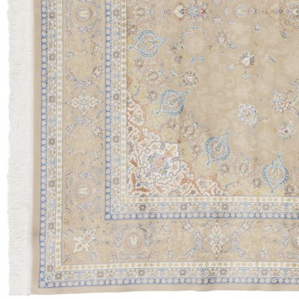 Machine-made Rug, Floral Corner Medallion, Acrylic + Bamboo Silk, Persian Style, Ref 200182