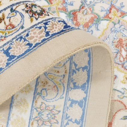 Machine-made Rug, Floral Corner Medallion, Acrylic + Bamboo Silk, Persian Style, Ref 200182