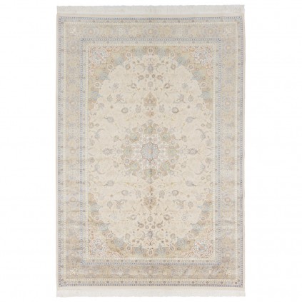 Machine-made Rug, Floral Corner Medallion, Acrylic + Bamboo Silk, Persian Style, Ref 200182