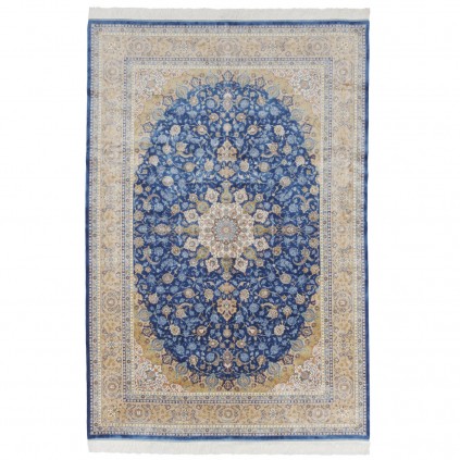 Machine-made Rug, Floral Corner Medallion, Acrylic + Bamboo Silk, Persian Style, Ref 200182