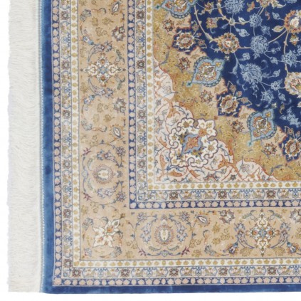 Machine-made Rug, Floral Corner Medallion, Acrylic + Bamboo Silk, Persian Style, Ref 200182
