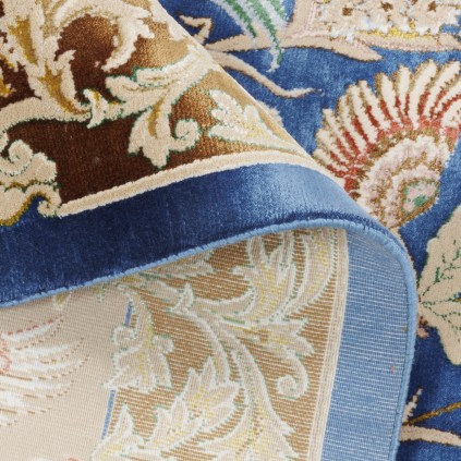 Machine-made Rug, Floral Corner Medallion, Acrylic + Bamboo Silk, Persian Style, Ref 200183