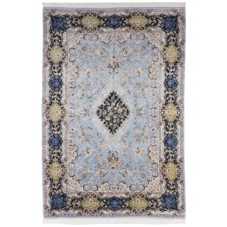 Machine-made Rug, Floral Medallion, Acrylic + Bamboo Silk, Persian Style, Ref 200184