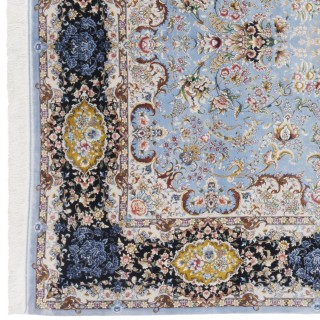 Machine-made Rug, Floral Medallion, Acrylic + Bamboo Silk, Persian Style, Ref 200184