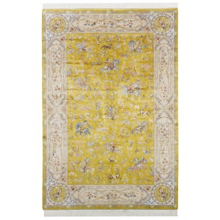 Machine-made Rug, Hunting Scene All-over, Acrylic + Bamboo Silk, Persian Style, Ref 200185